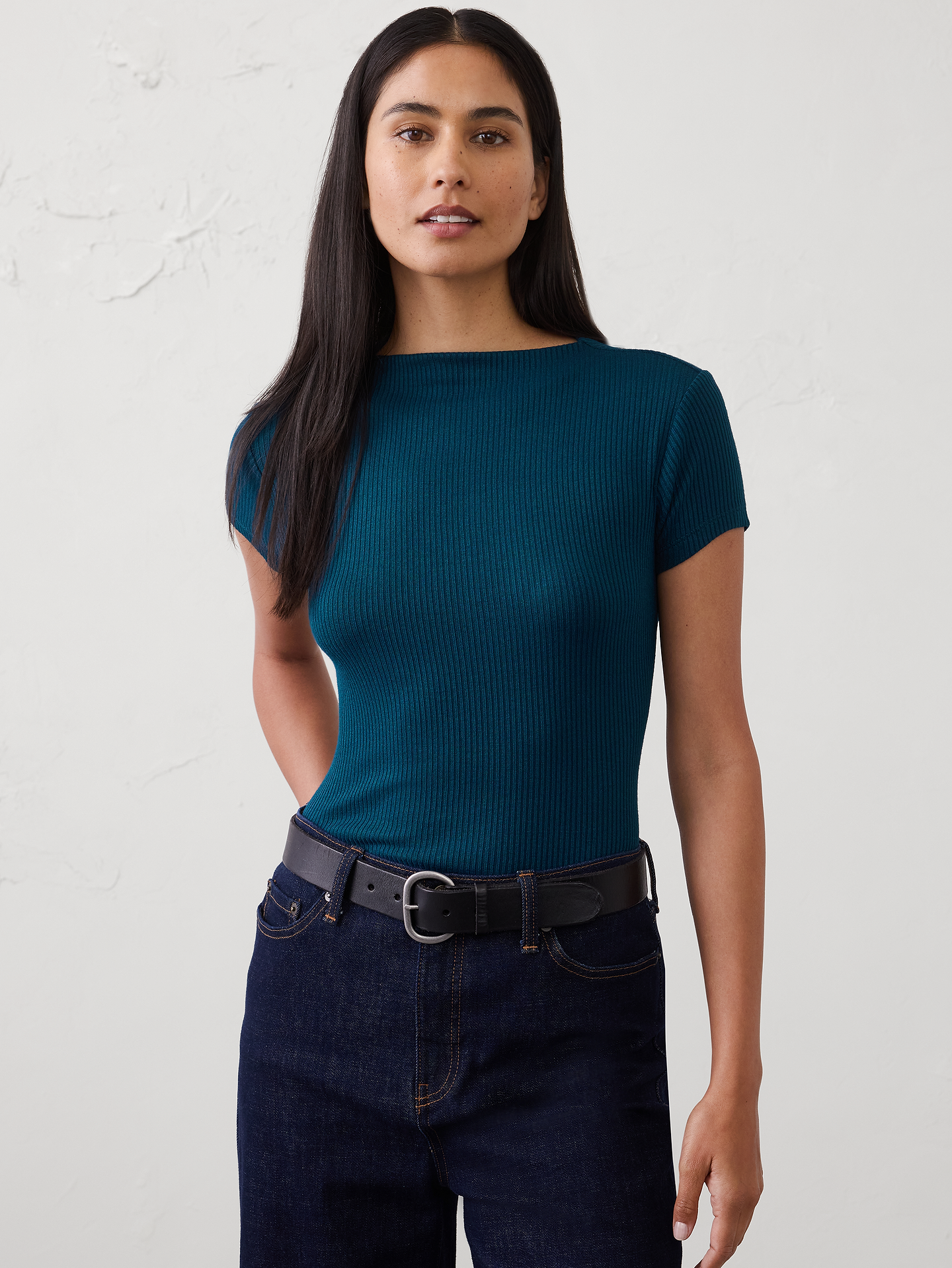 Image number 1 showing, Soft Luxe Ribbed T-Shirt