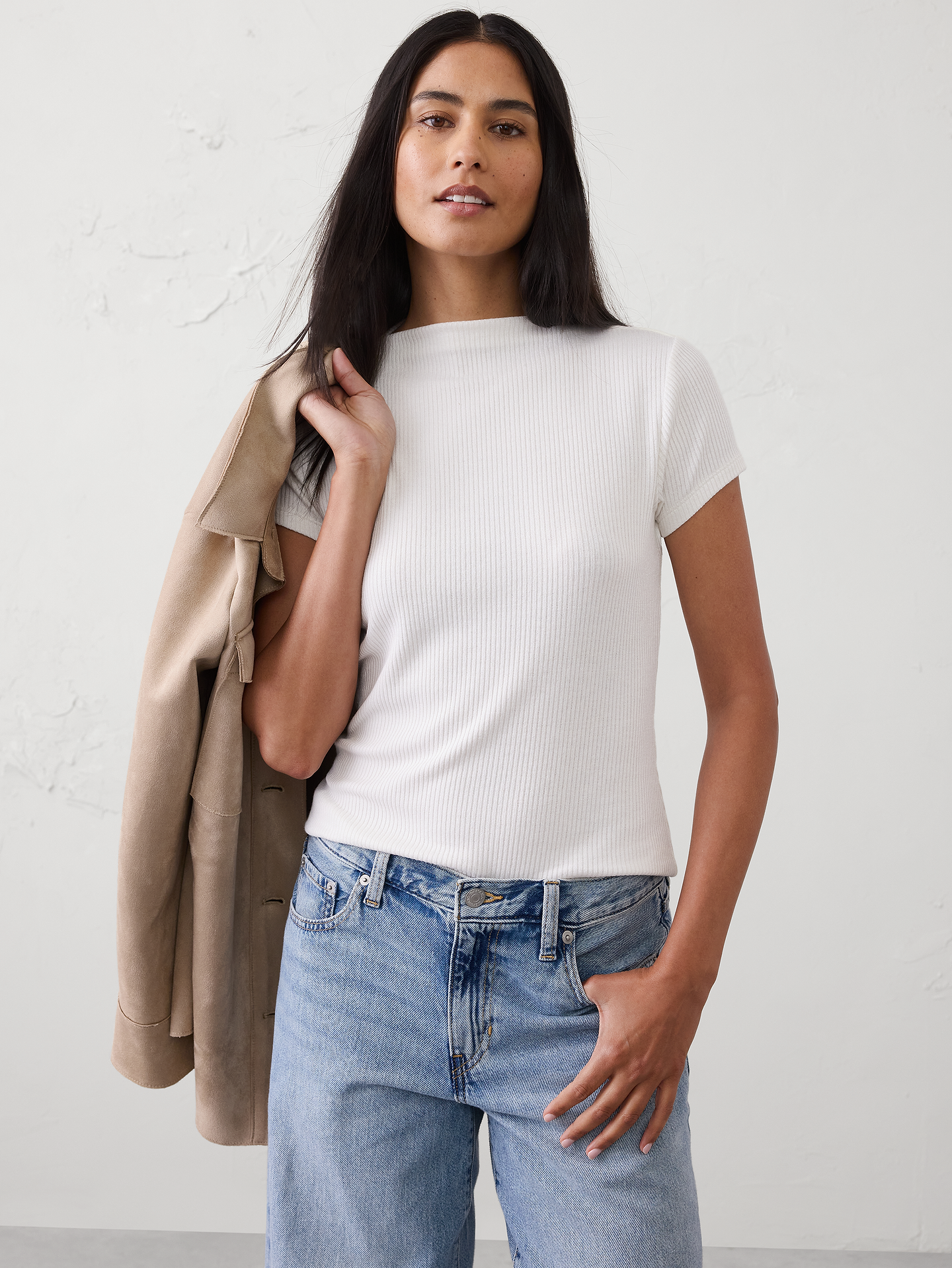 Image number 1 showing, Soft Luxe Ribbed T-Shirt