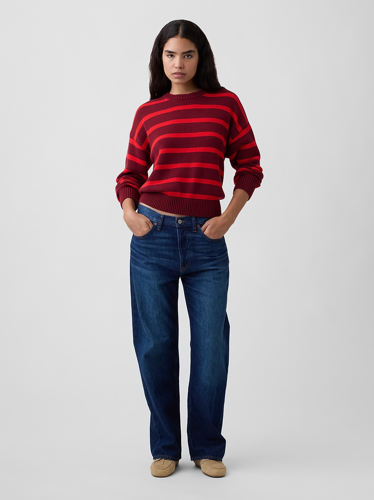 Image number 3 showing, Relaxed Stripe Crewneck Sweater