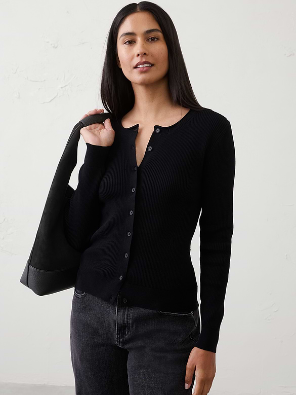 Ribbed Cardigan Sweater