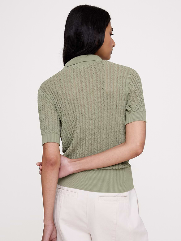 Crinkle Knit Polo