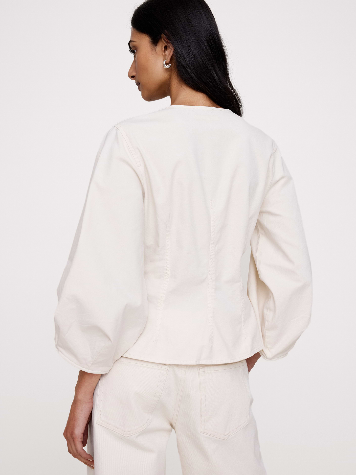 L'image numéro 2 présente Haut à manches bouffantes en toile de coton
