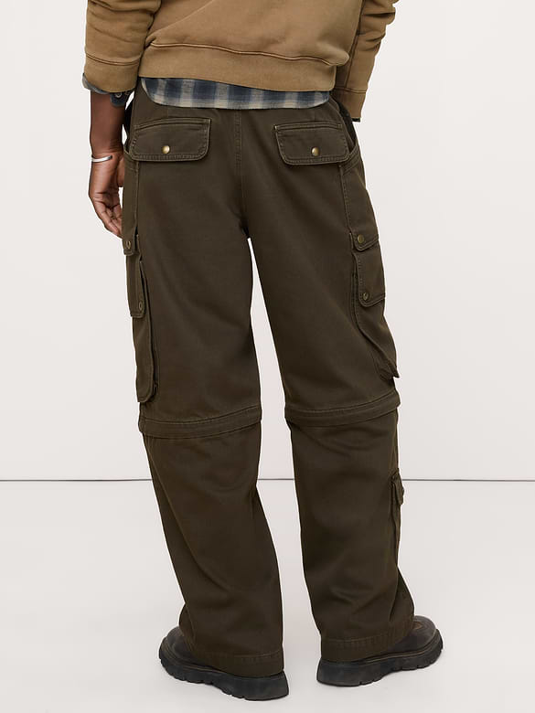Pantalon cargo convertible en sergé de coton