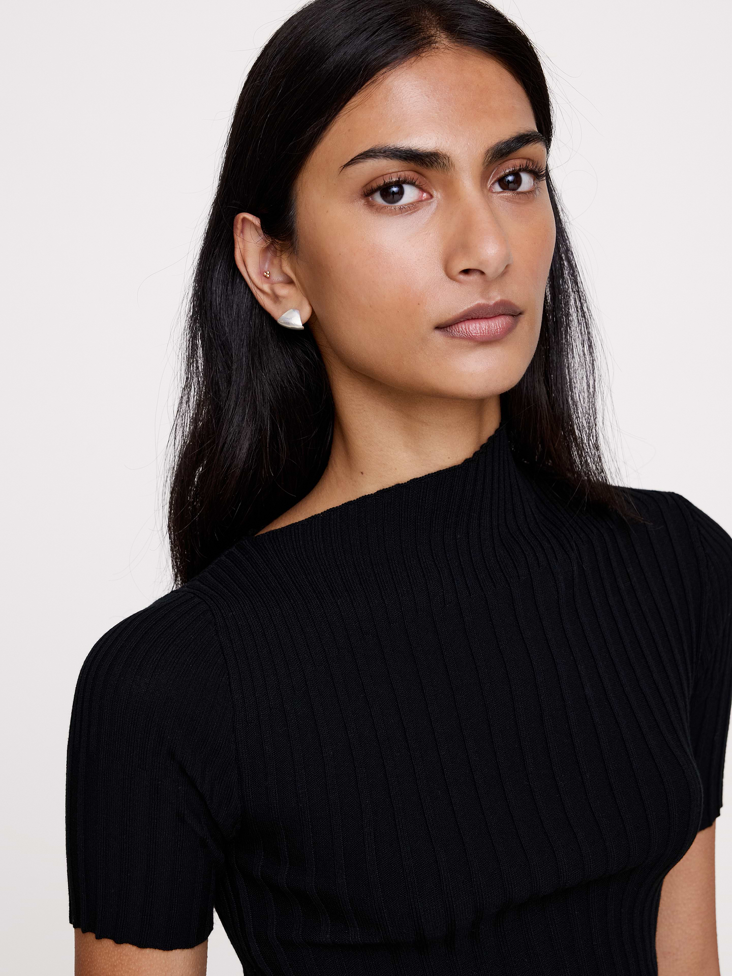 Image number 2 showing, Triangular Half-Hoop Earrings