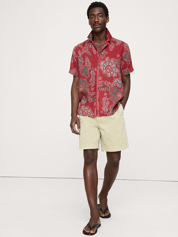 Chemise de vacances coupe standard en lin