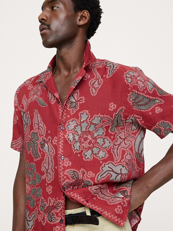 Chemise de vacances coupe standard en lin