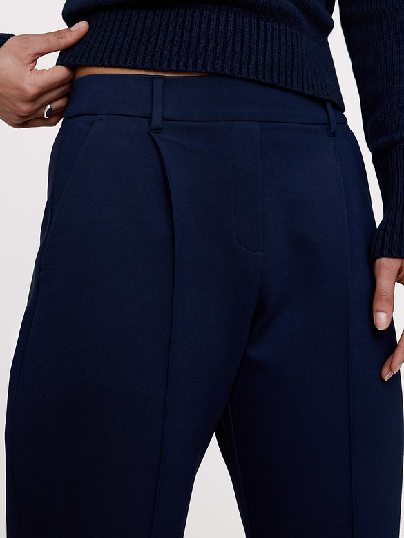 High-Rise Slim Drapey Ponte Pull-On Pant