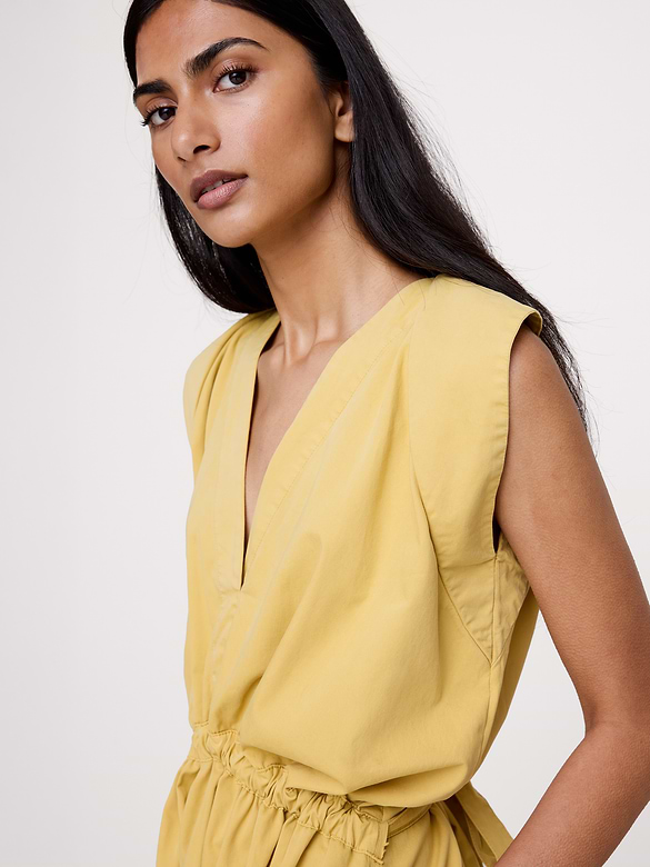 Robe à taille cintrée en sergé