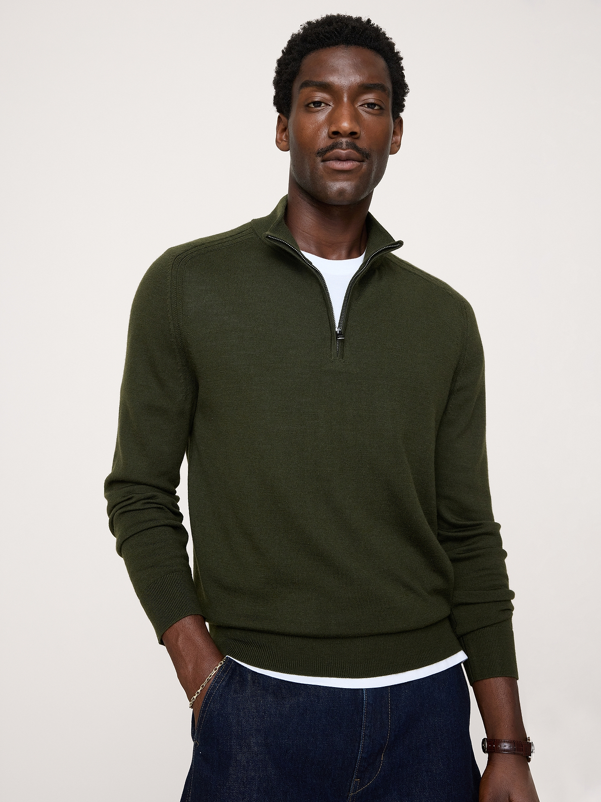 Merino Half-Zip Sweater | Banana Republic