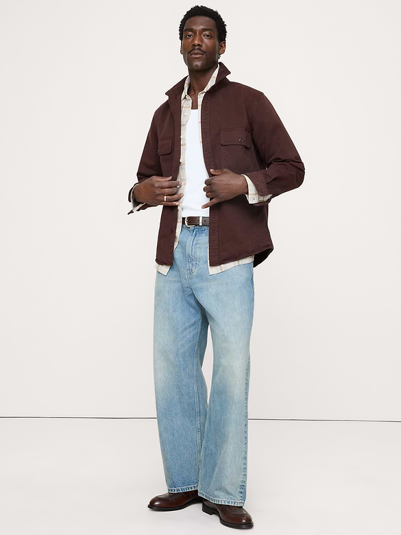 Cotton Twill Shirt Jacket
