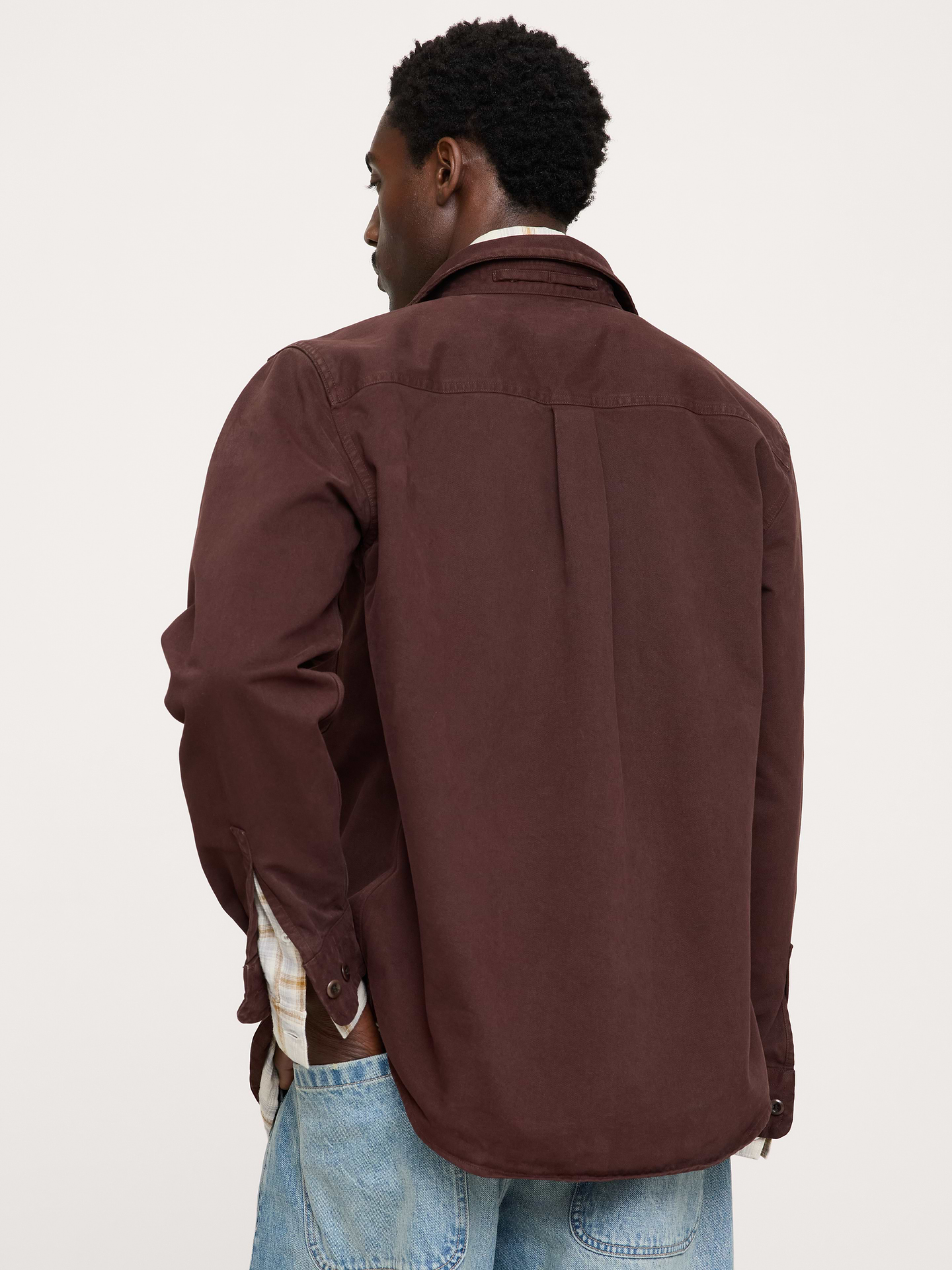 L'image numéro 3 présente Veste-chemise en sergé de coton