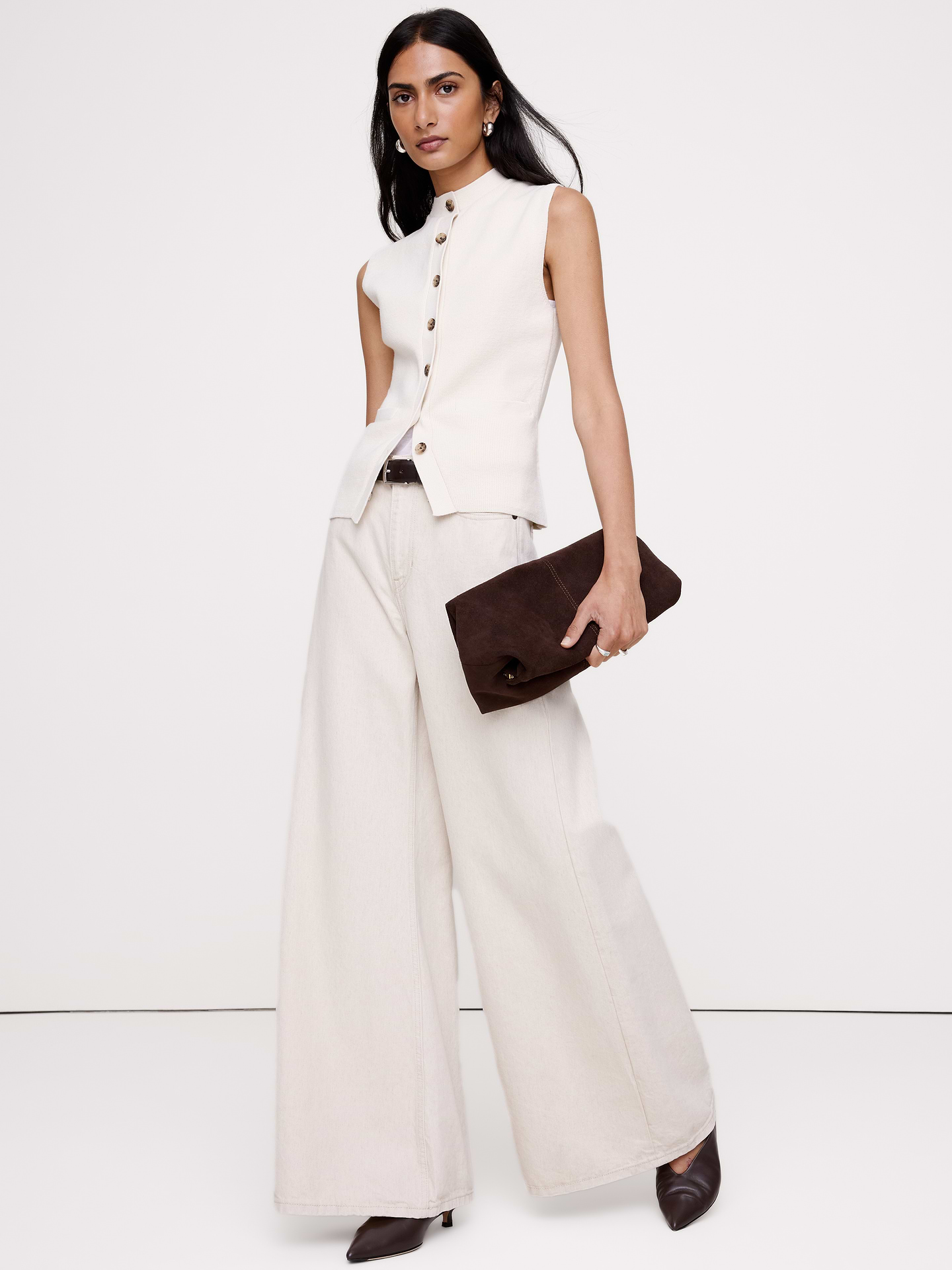 Image number 1 showing, Larkspur Cotton-Silk Sweater Vest