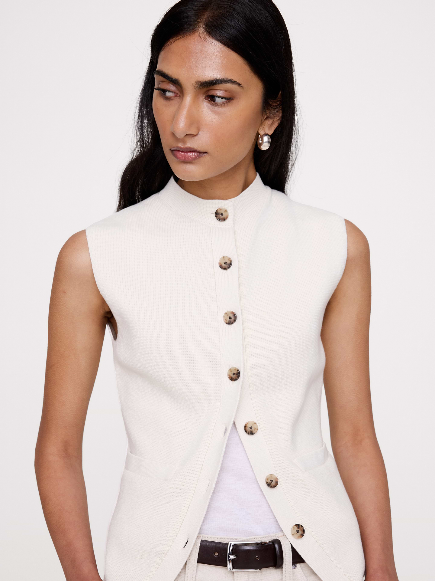 Image number 3 showing, Larkspur Cotton-Silk Sweater Vest