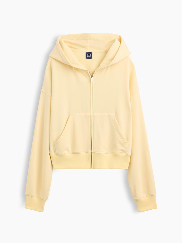 VintageSoft Terry Oversized Wedge Zip Hoodie