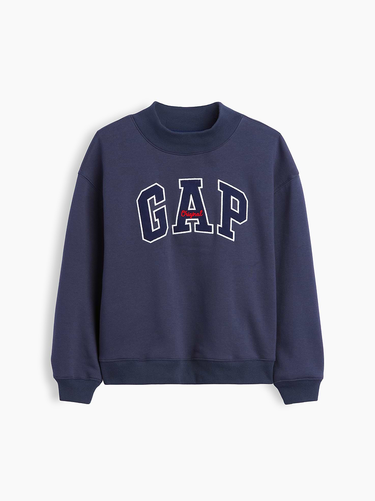 Image number 2 showing, Kids VintageSoft Oversized Mockneck Logo Sweatshirt