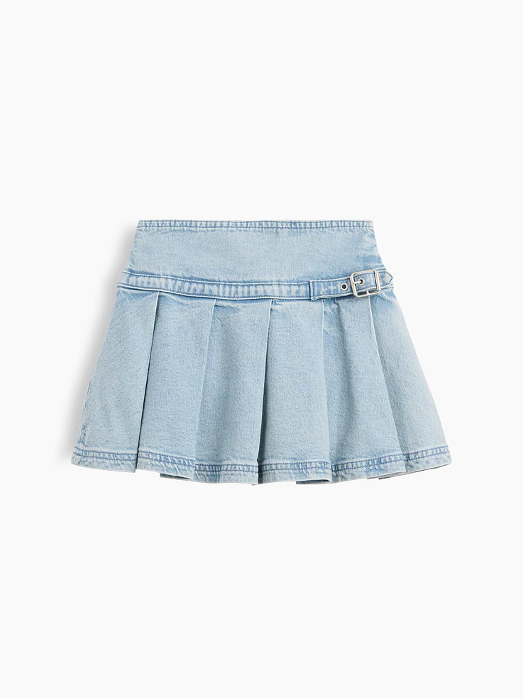 Image number 2 showing, Kids Denim Pleated Mini Skirt