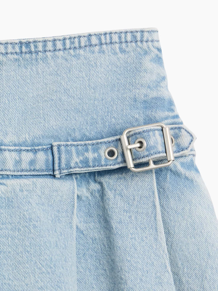 Image number 4 showing, Kids Denim Pleated Mini Skirt