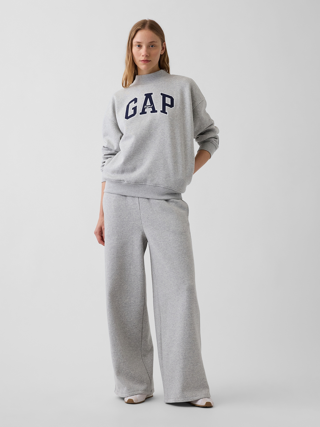 VintageSoft Oversized Mockneck Logo Sweatshirt | Gap
