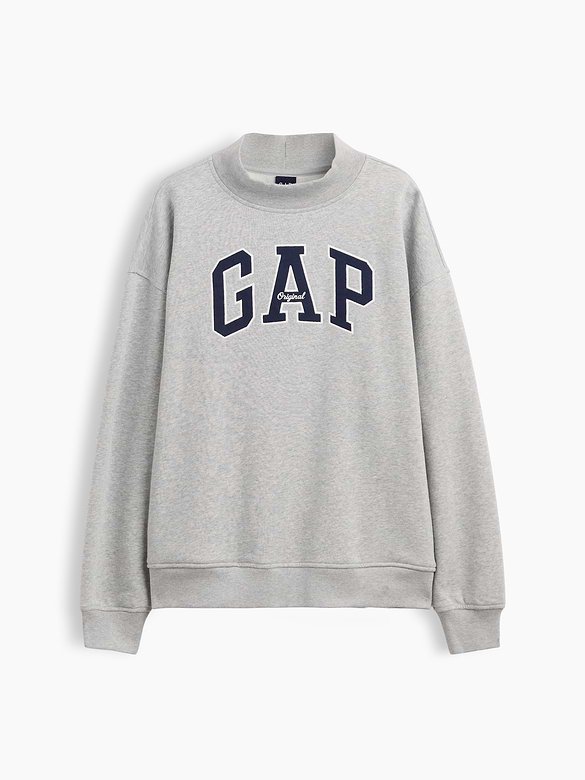 VintageSoft Oversized Mockneck Logo Sweatshirt