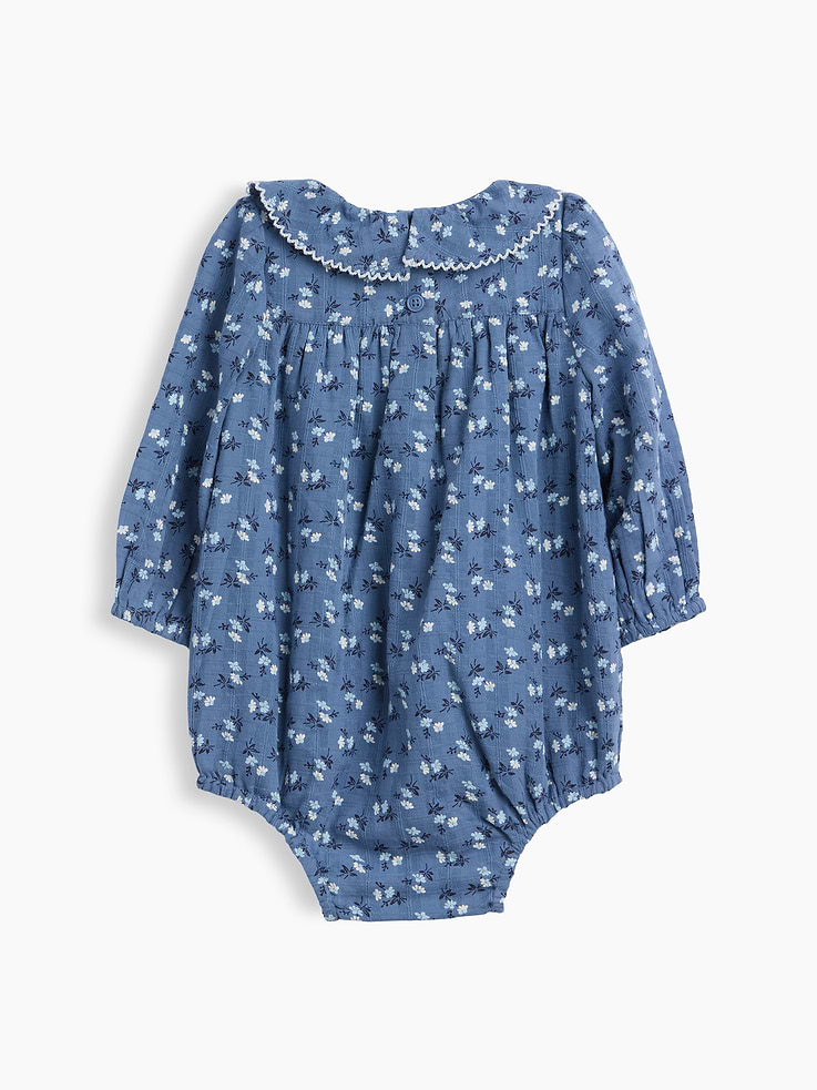 Image number 2 showing, Baby Ruffle Collar Floral Bubble Bodysuit
