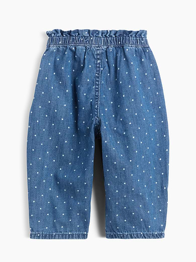 Image number 2 showing, Baby Polka Dot Pull-On Ruffle Barrel Jeans