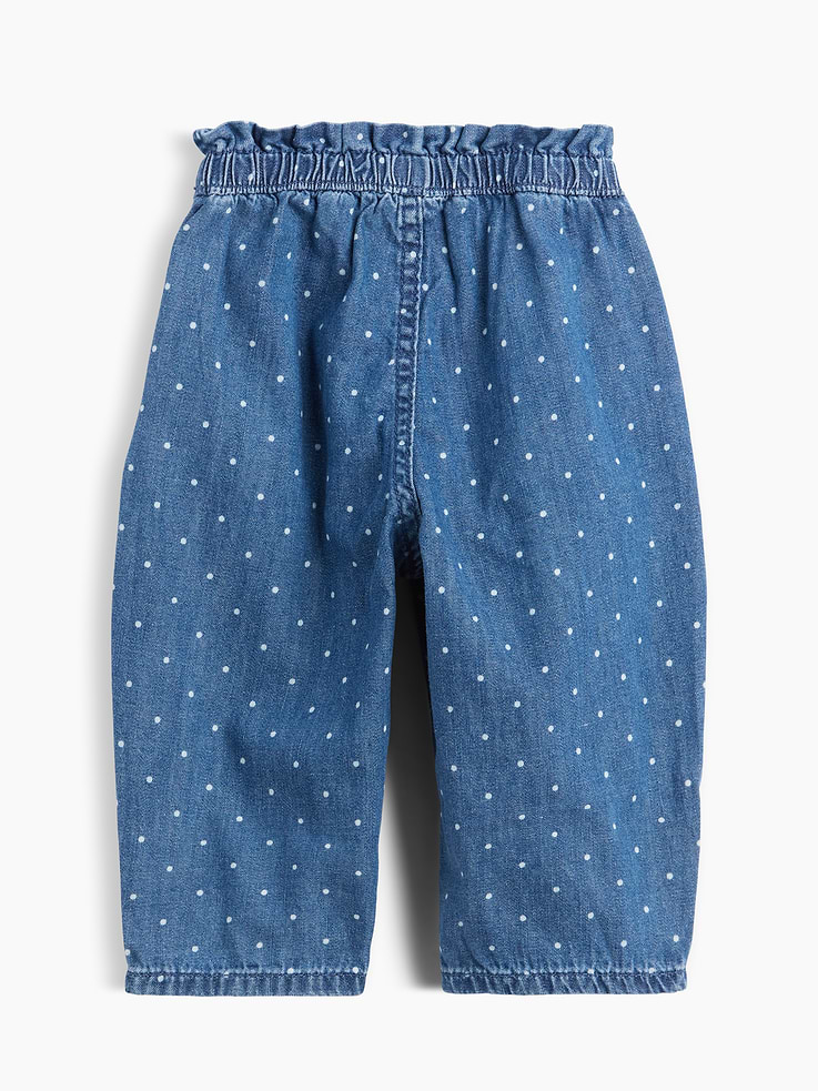 Image number 2 showing, Baby Polka Dot Pull-On Ruffle Barrel Jeans