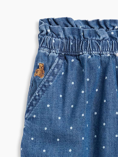 Image number 3 showing, Baby Polka Dot Pull-On Ruffle Barrel Jeans
