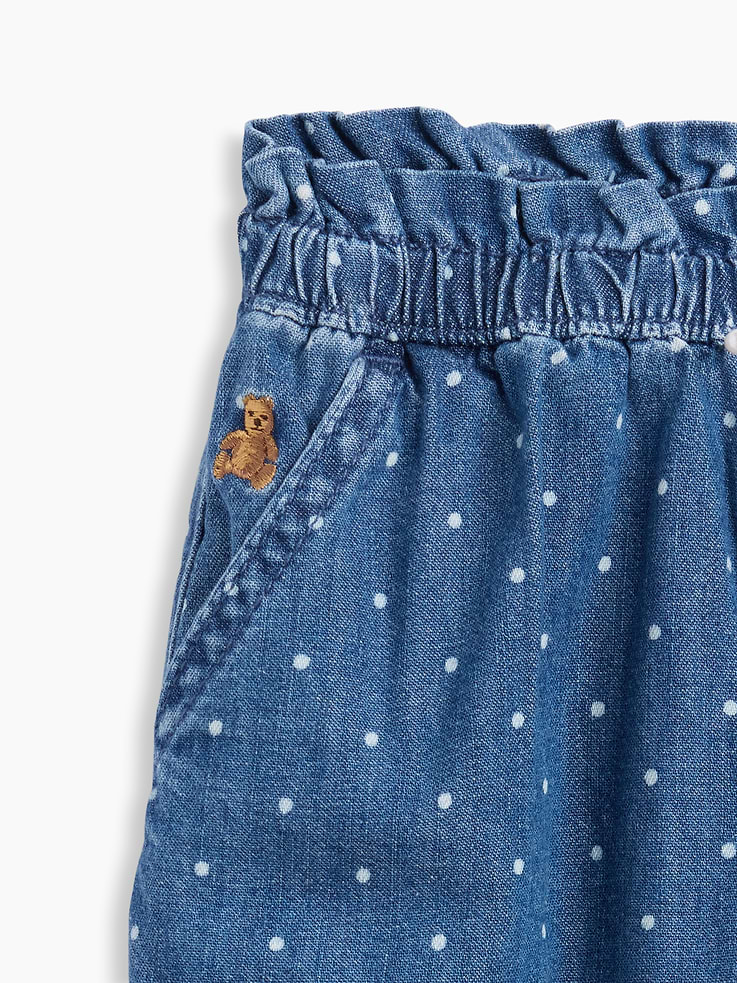 Image number 3 showing, Baby Polka Dot Pull-On Ruffle Barrel Jeans