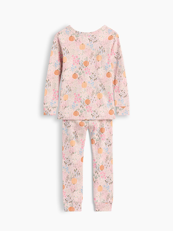 Baby & Toddler Organic Brushed Cotton Floral Pumpkin PJ Set