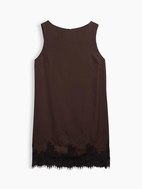 Lace-Hem Mini Shift Dress