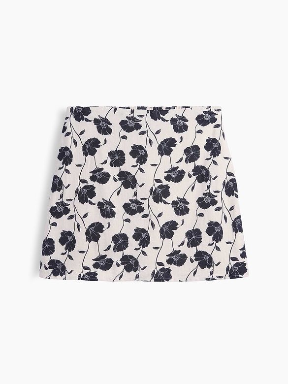 Linen-Blend Mini Skirt