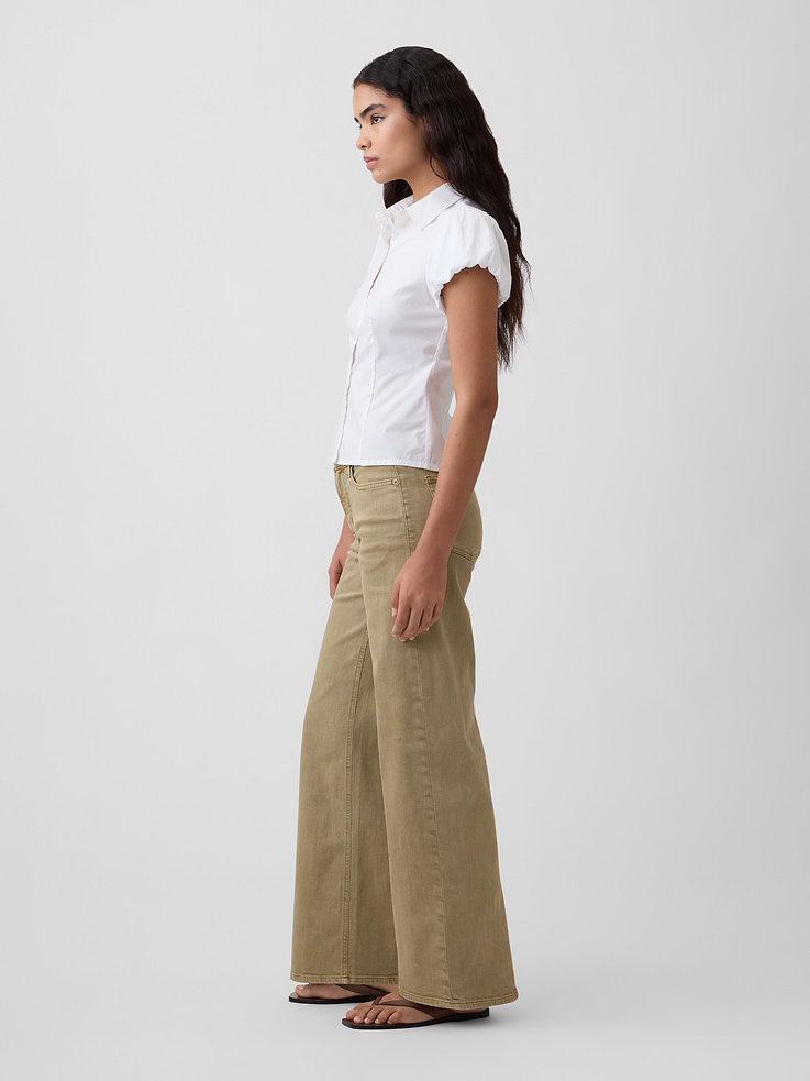 Image number 3 showing, Mid Rise Wide-Leg Jeans