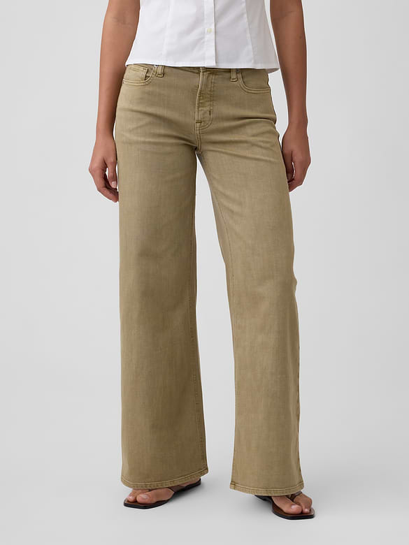 Mid Rise Wide-Leg Jeans