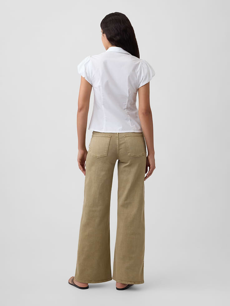 Image number 4 showing, Mid Rise Wide-Leg Jeans