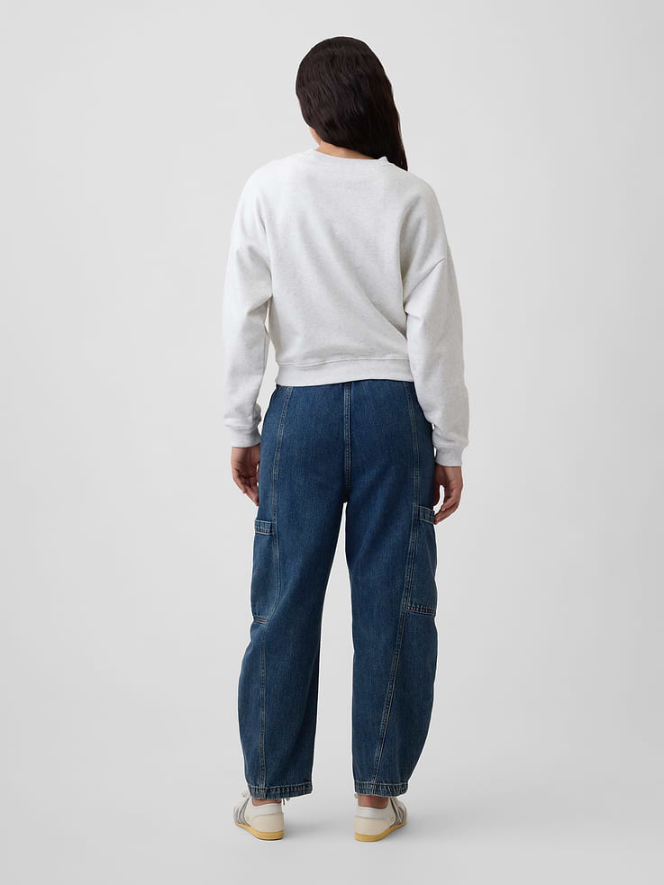 Image number 4 showing, Mid Rise SuperSoft Pull-On Barrel Jeans