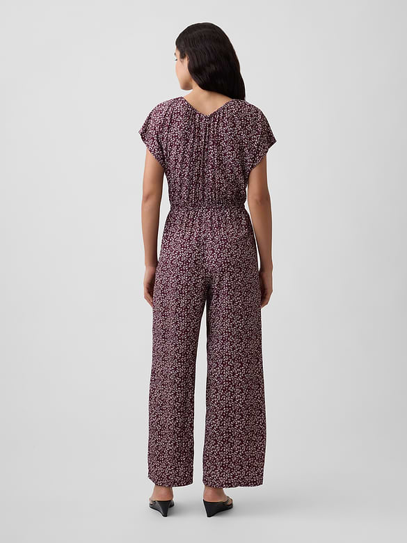 Flutter Sleeve Wide-Leg Jumpsuit