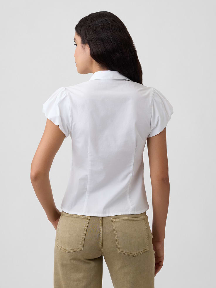 Image number 2 showing, Poplin Puff Sleeve Shirt
