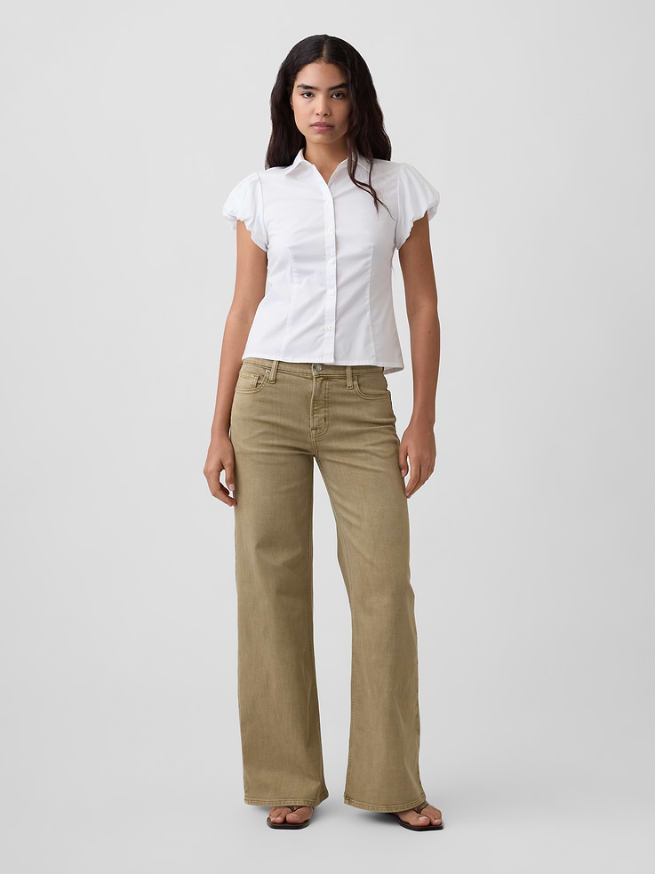 Image number 3 showing, Poplin Puff Sleeve Shirt