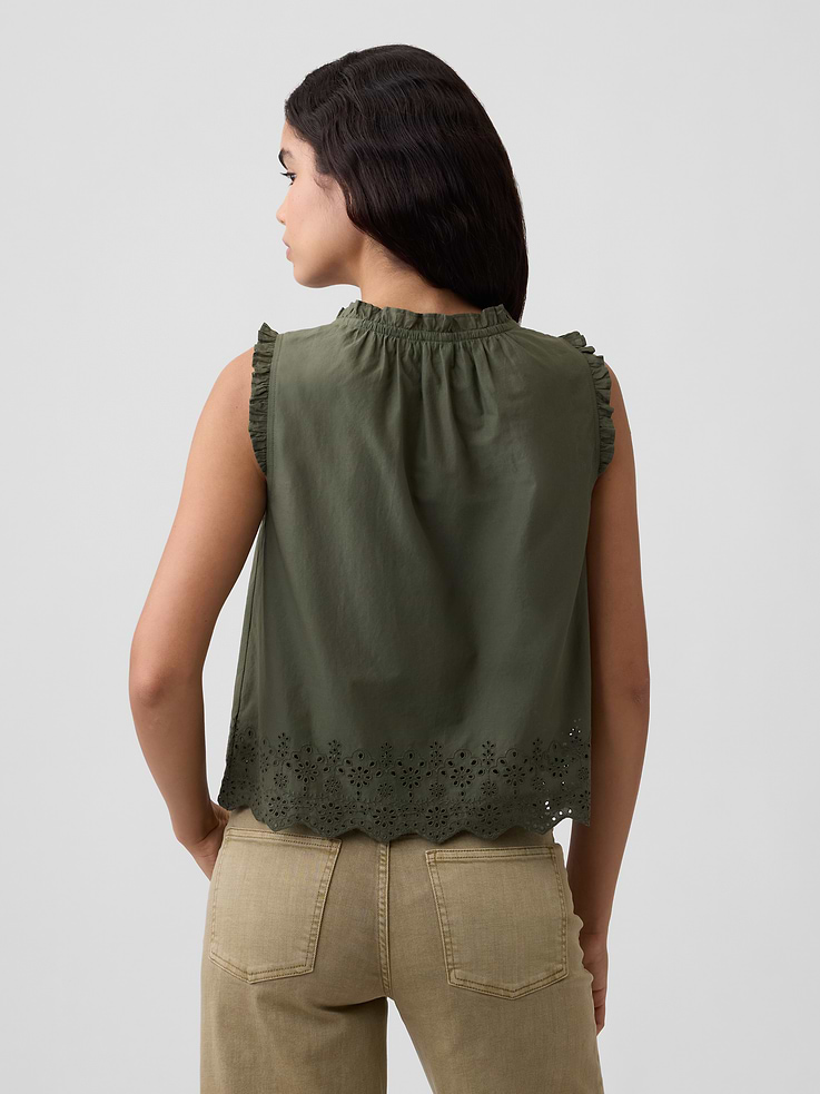 Image number 2 showing, Relaxed Sleeveless Button-Up Top