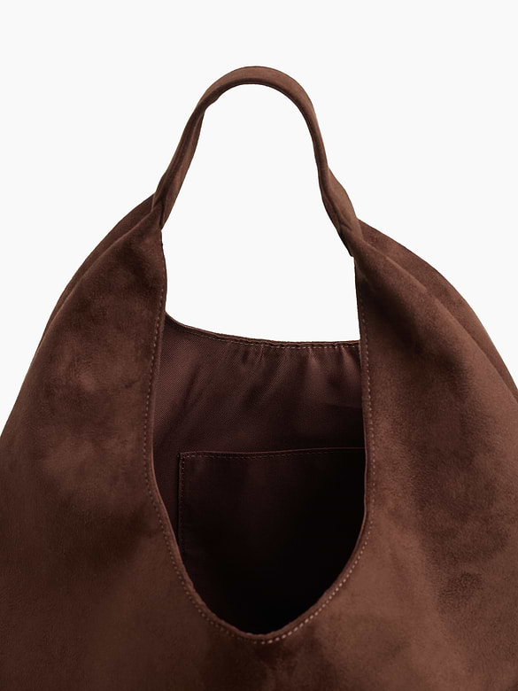 Slouchy Vegan-Suede Tote Bag