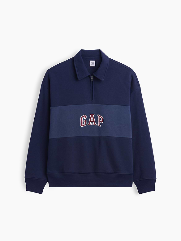 Oversized Gap Logo Quarter-Zip Sweatshirt