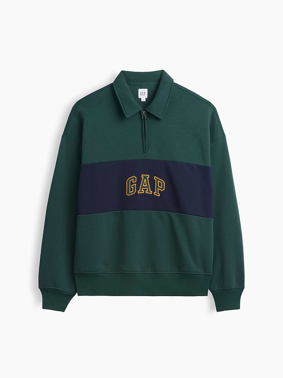 Oversized Gap Logo Quarter-Zip Sweatshirt