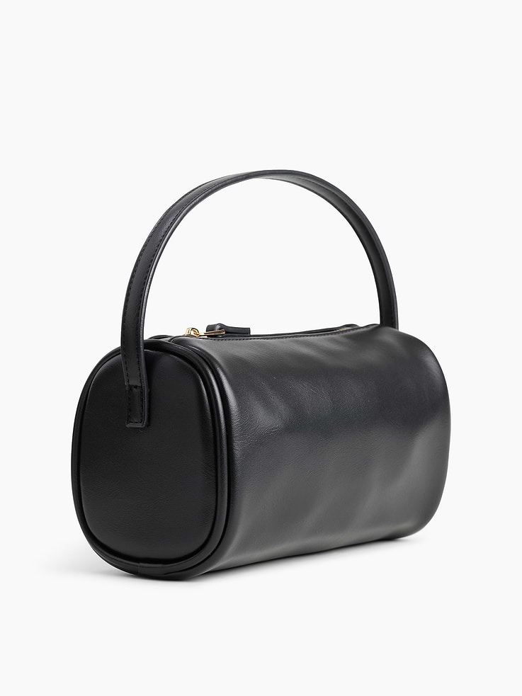 Image 2 of 3, Vegan-Leather Barrel Handbag