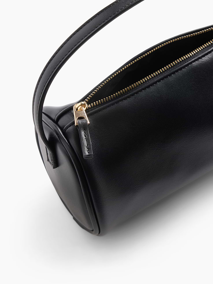 Image 3 of 3, Vegan-Leather Barrel Handbag