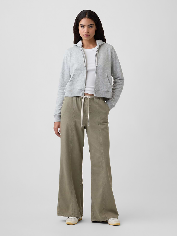 Image number 1 showing, Mid Rise SuperLight Pull-On Wide-Leg Jeans