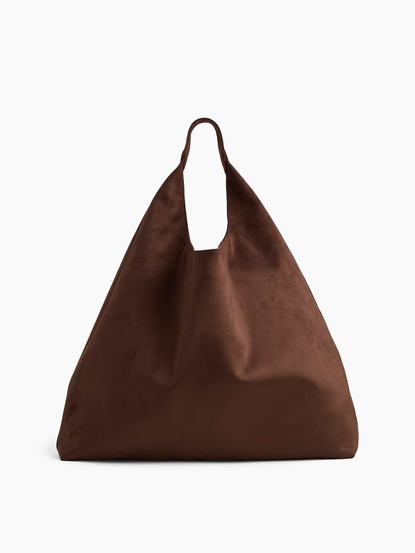 Slouchy Vegan-Suede Tote Bag