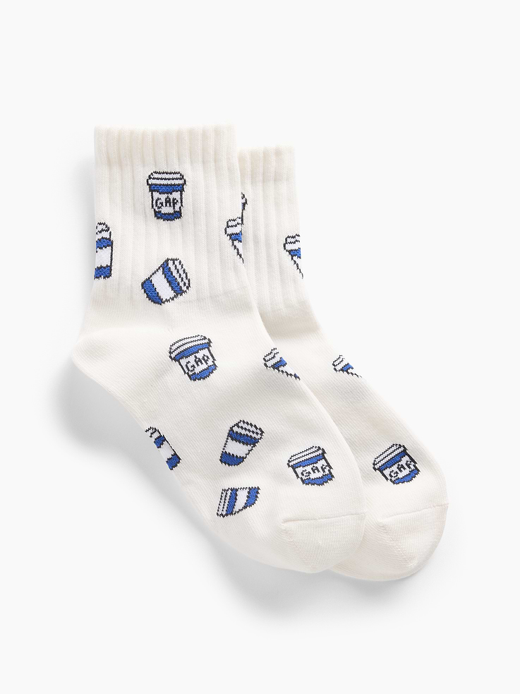 Image number 1 showing, NYC Icon Print Half Crew Socks
