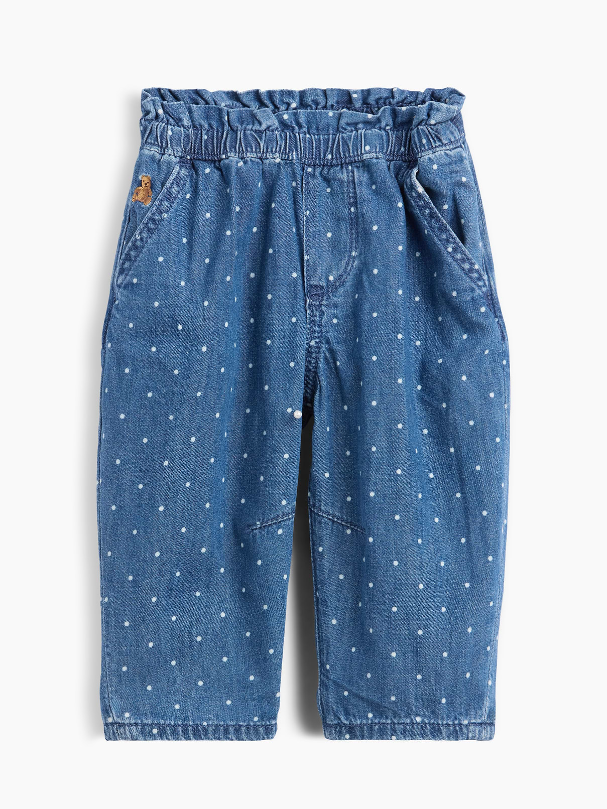 Baby Polka Dot Pull-On Ruffle Barrel Jeans