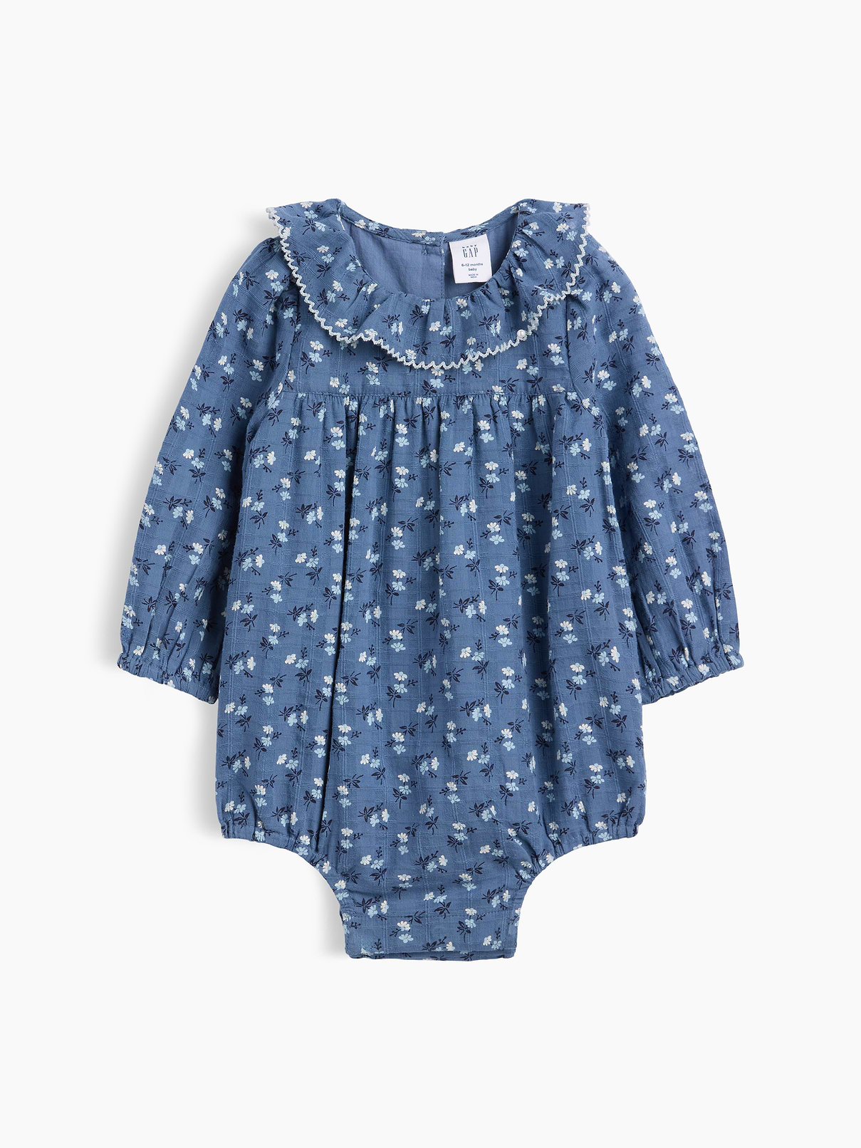 Baby Ruffle Collar Floral Bubble Bodysuit