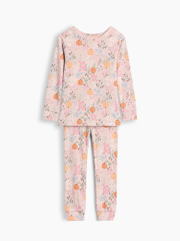 Baby & Toddler Organic Brushed Cotton Floral Pumpkin PJ Set